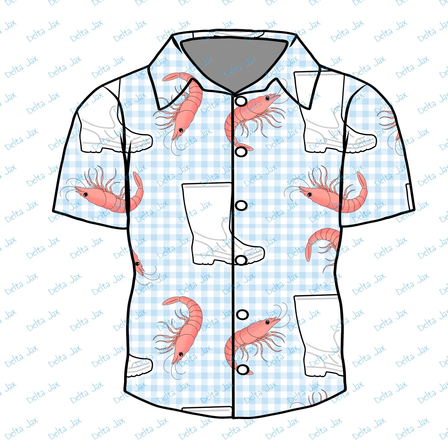 Plaid Shrimpin' Boots Button Down Adult Shirt (MOQ 10) (Copy)