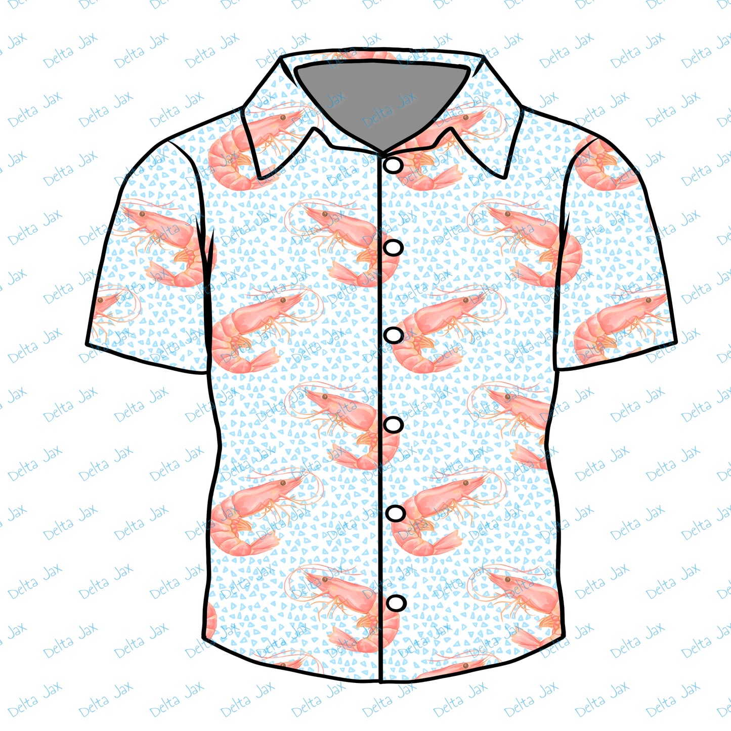 Shrimp & Triangles Button Down Adult Shirt (MOQ 10)