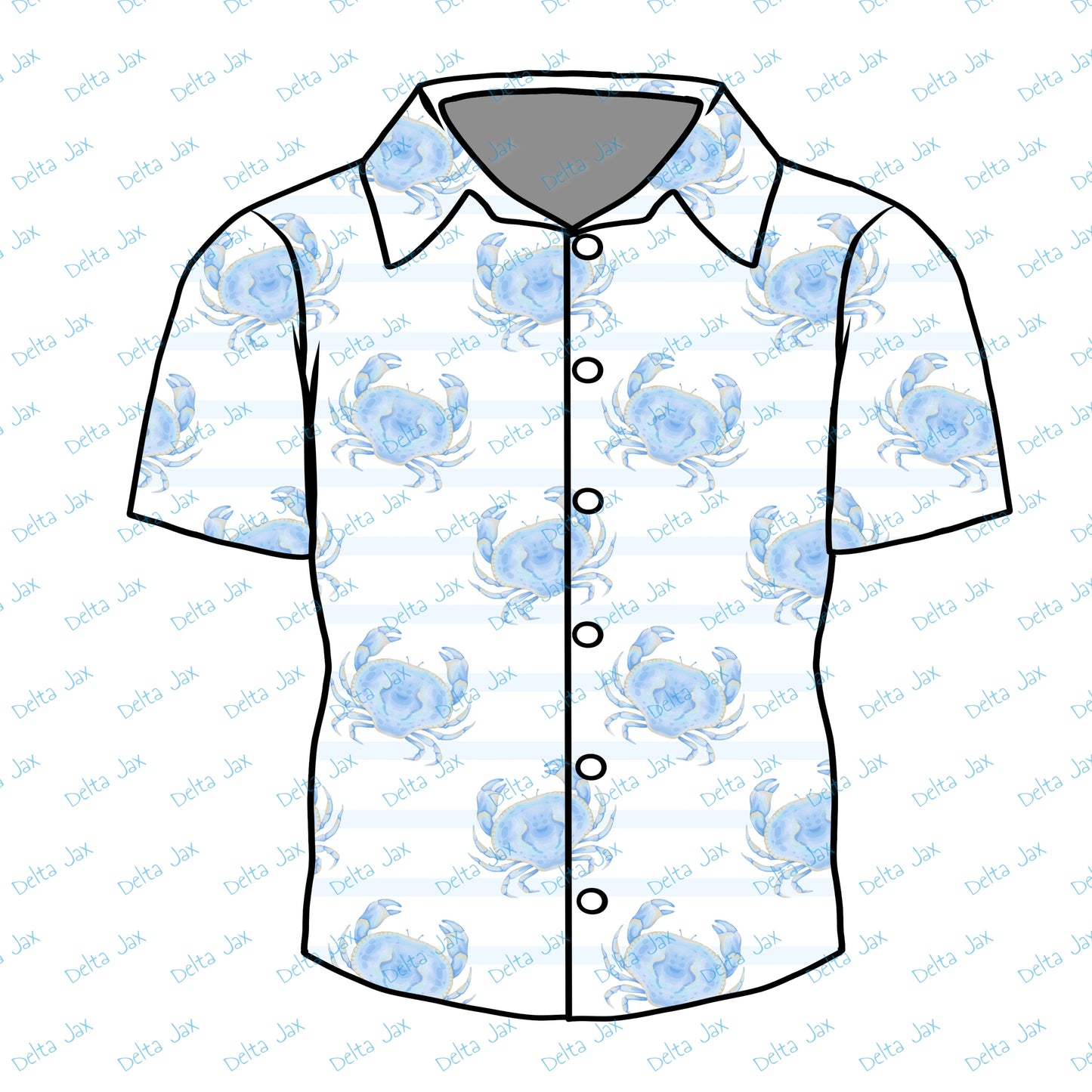 Dungeness Crabs Button Down Adult Shirt (MOQ 10)