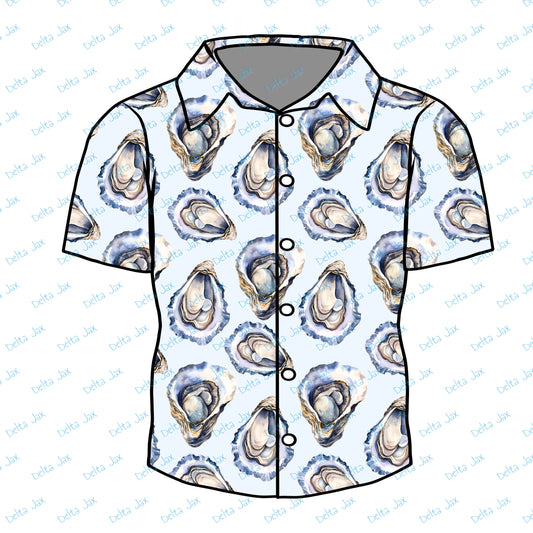 Oyster Blues Button Down Adult Shirt (MOQ 10)