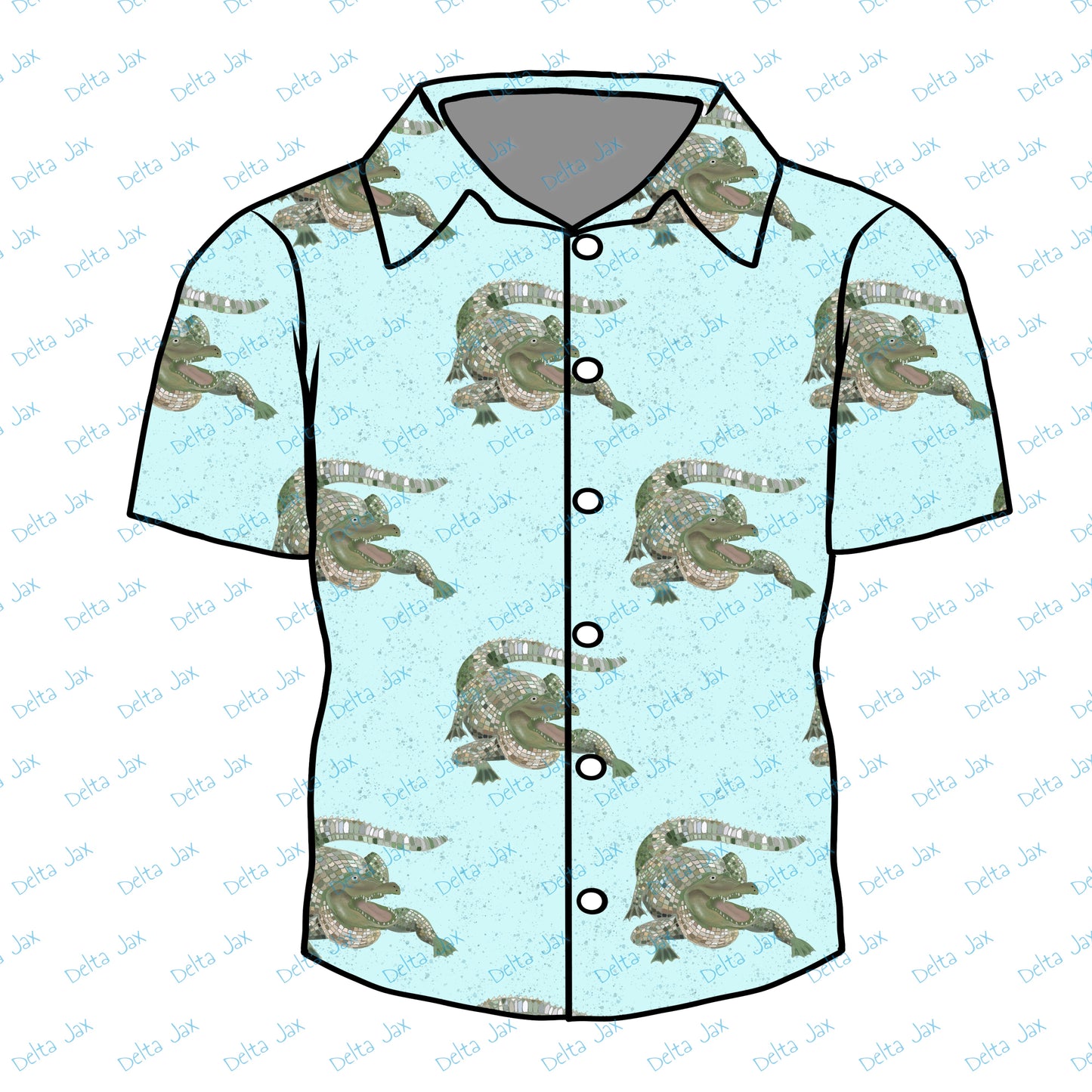 Blue Gator Button Down Adult Shirt (MOQ 10)