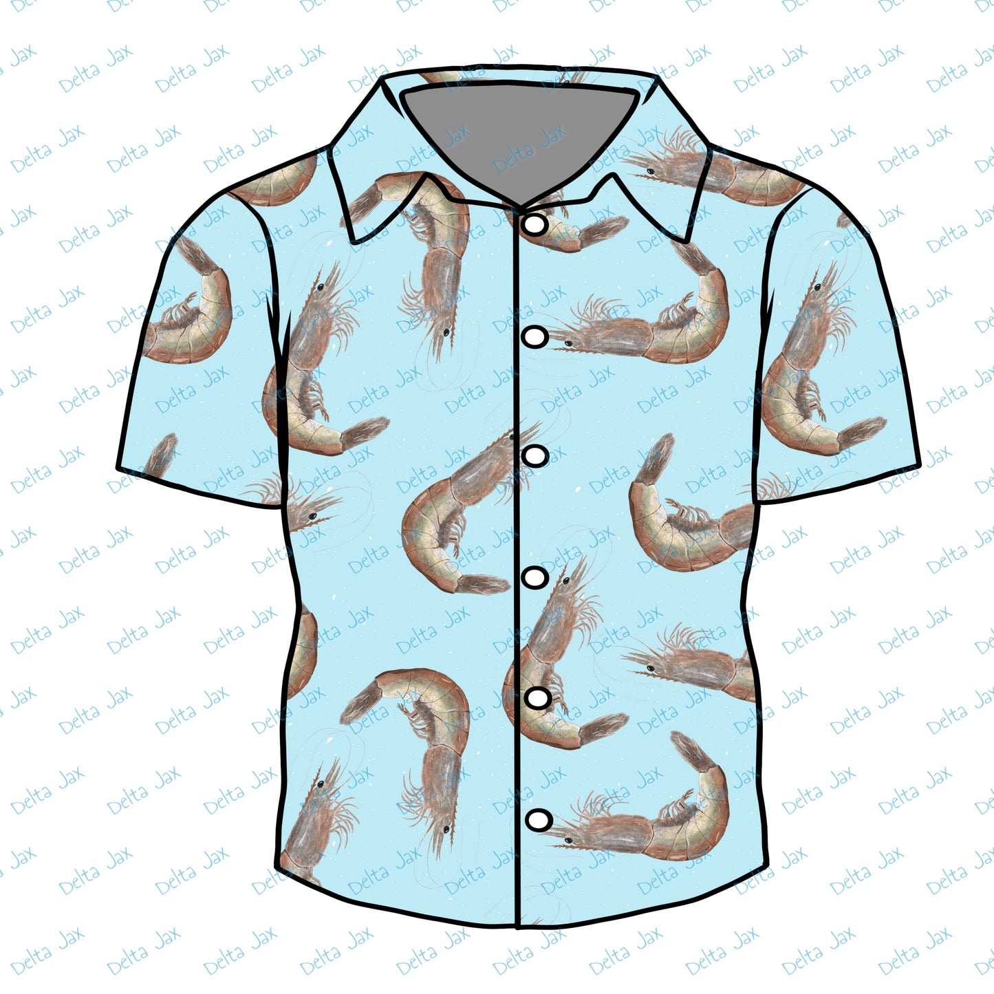 Brown Shrimp Button Down Adult Shirt (MOQ 10)