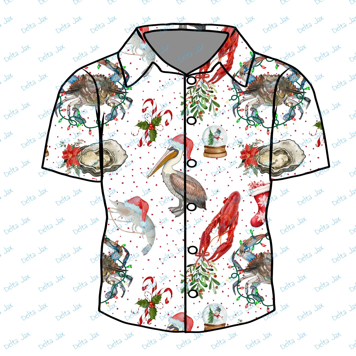 Coastal Christmas Button Down Adult Shirt (MOQ 10)